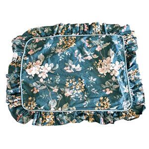 VTG Williamsburg Pillow Sham Standard Flowers Apple Blossom Green Cottagecore